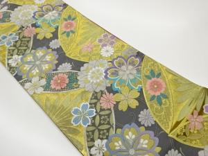 七宝に桜・菊・唐草模様織出し袋帯